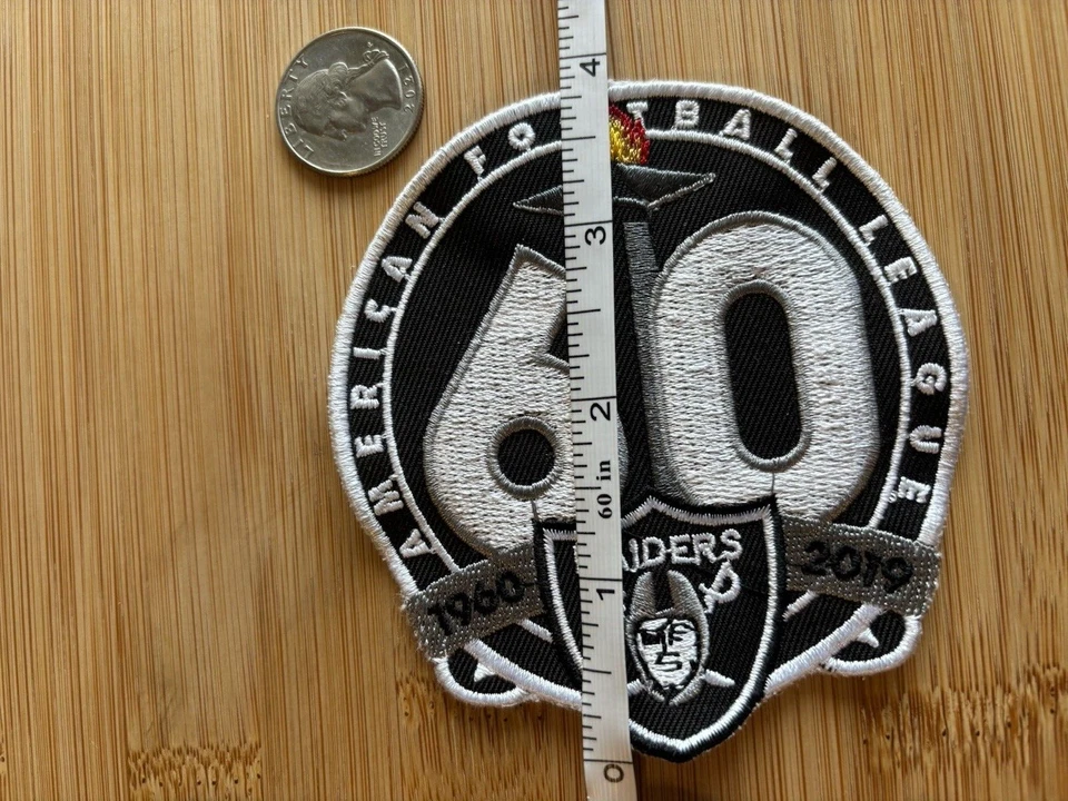 Las Vega Raiders AFL 60th Anniversary Embroidered Sew On Patch New Oakland NFL - Image 3 of 4