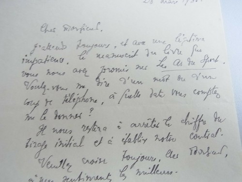Journaliste Noël SABORD (1882-1949): lettre autographe 1930 á Jacques MORTANE - Bild 5 von 8