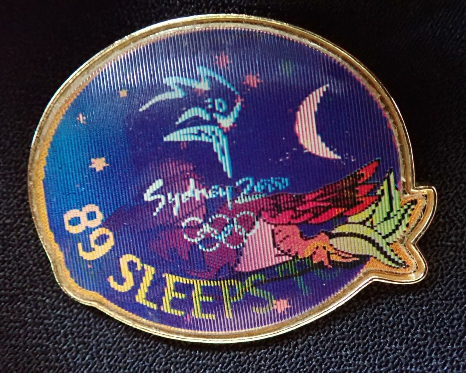 SYDNEY 2000 OLYMPIC GAMES 89 SLEEPS TO GO KOOKABURRA LENTICULAR HOLOGRAM PIN