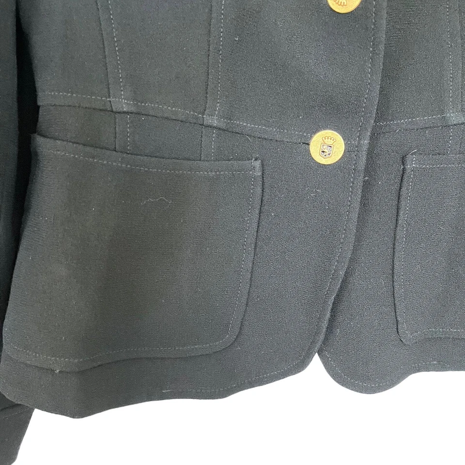 Vintage Zelda Military Fitted Single Button Blazer Jacket Black Women's Size 2 - Image 2 of 4