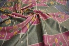 FNC Vintage Sambalpuri Ikat Green Sarees Handwoven Blend Silk Sari Fabric 5 YD