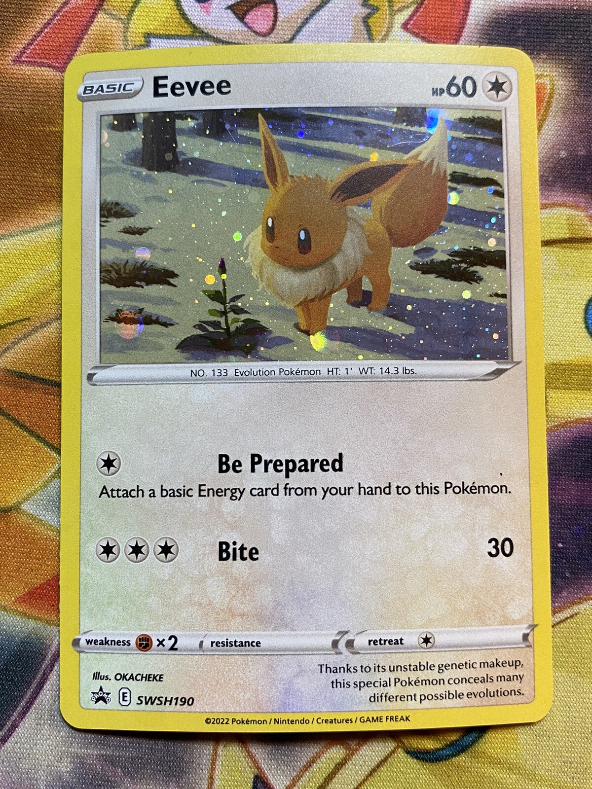 Eevee SWSH190 Pokemon Card Brilliant Stars 2022 Black Star Holo Promo NM