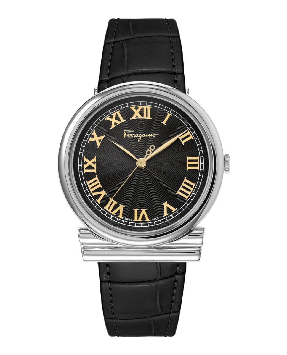 【FERRAGAMO】Gancini Watch メッシュブレスレット 34mm Salvatore Ferragamo Giancini 34mm Black Dial Silver