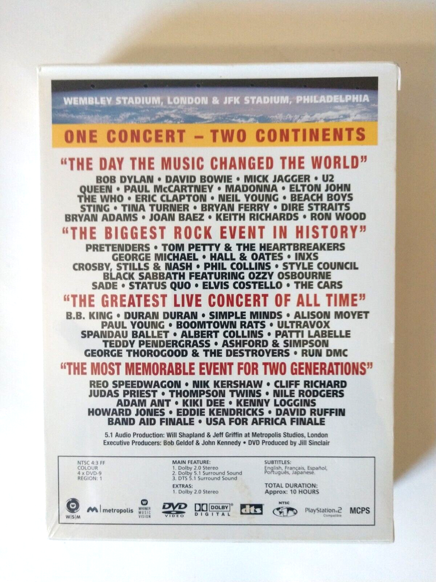 Live Aid DVD 2004 4-Disc Set 1985 *NEW SEALED* Queen Tom