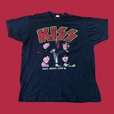 Vintage 1988 Kiss Gene Simmons Crazy Nights European Tour Concert Shirt Rare