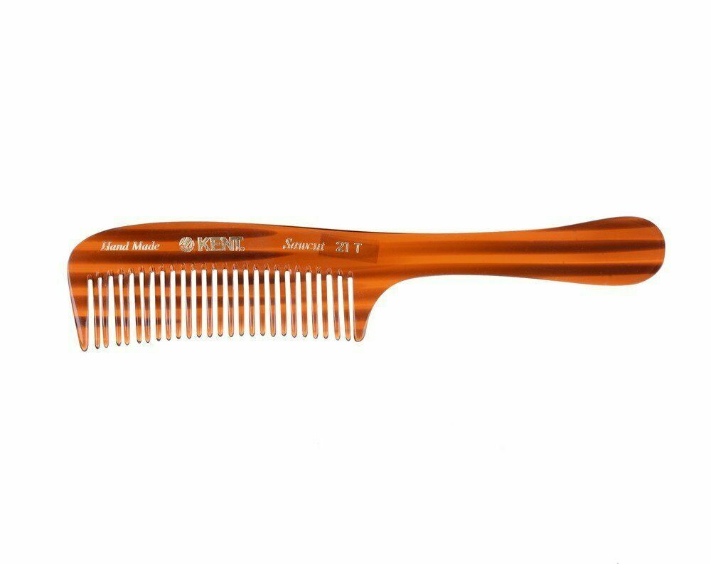 Kent 21T Comb Tortoiseshell Hand Made Sawcut 200mm Ladies Womens Rake Comb
