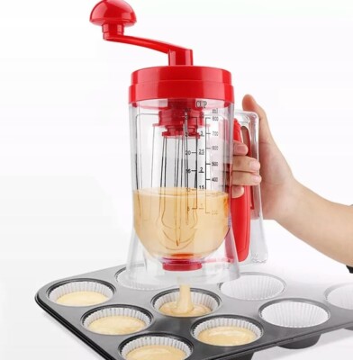 Mixer- und Teigspender 2in1 Mixen Rühren Dosieren perfekt zum Backen Küchenhilfe