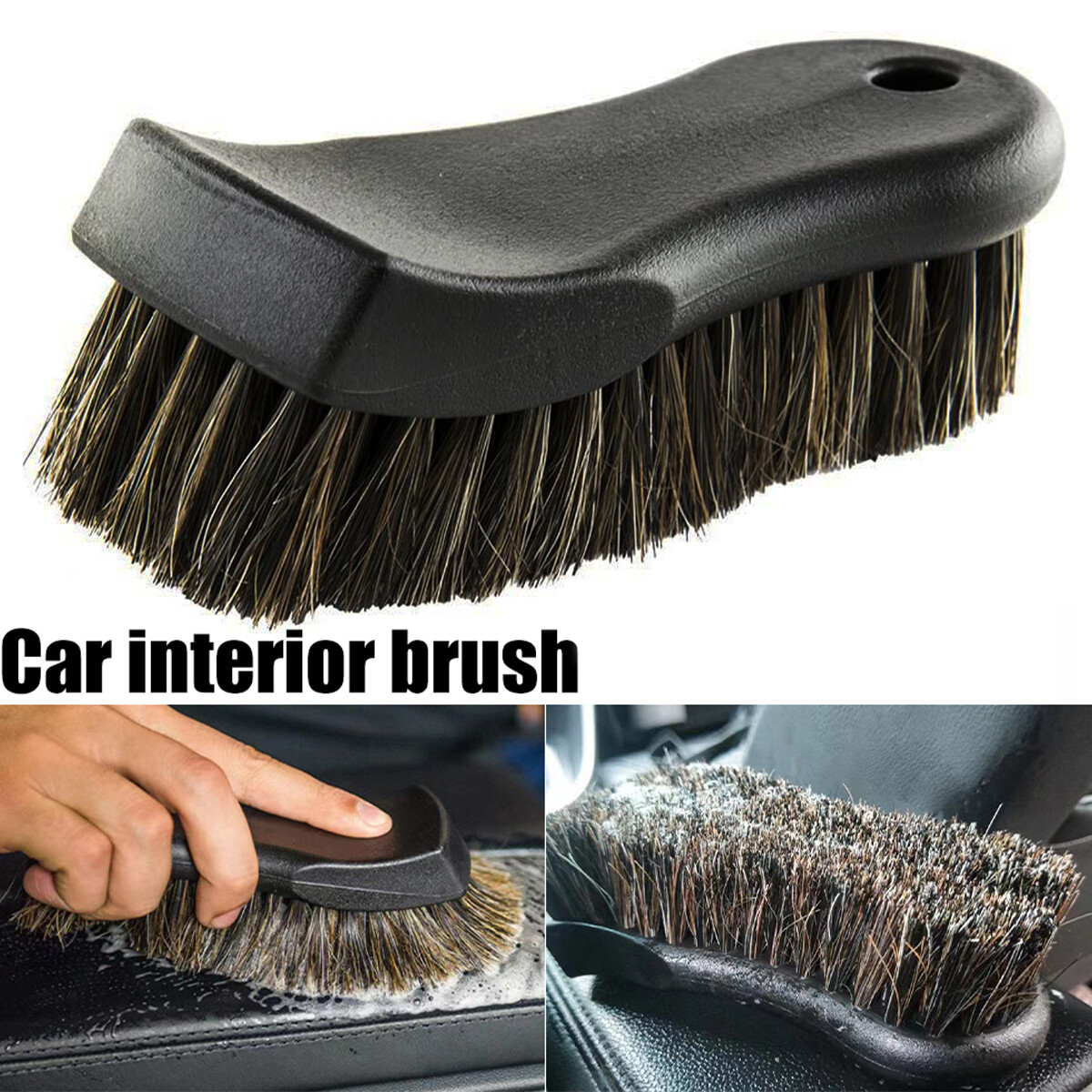 Horse Hair Cleaning Brush Long Bristle Leather Cleaning Brush Premium
