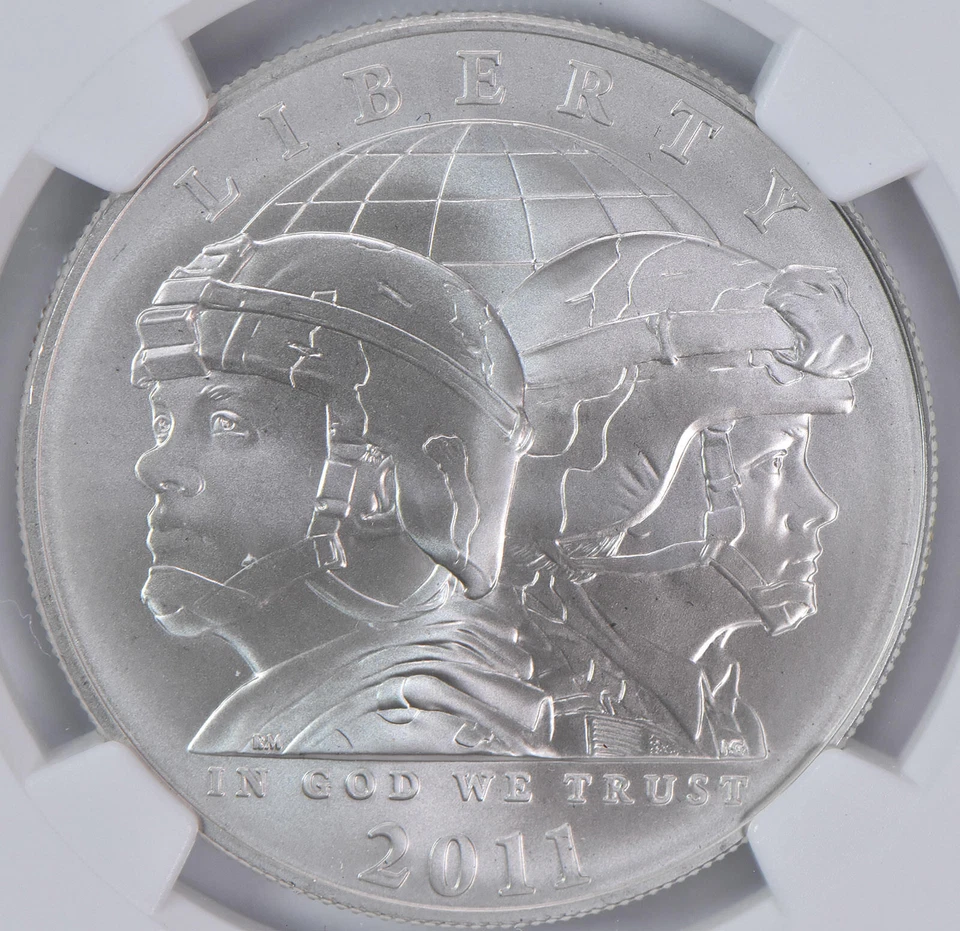 2011-S United States Army Commemorative Silver Dollar MS70 NGC Brown Label - Image 3 of 4