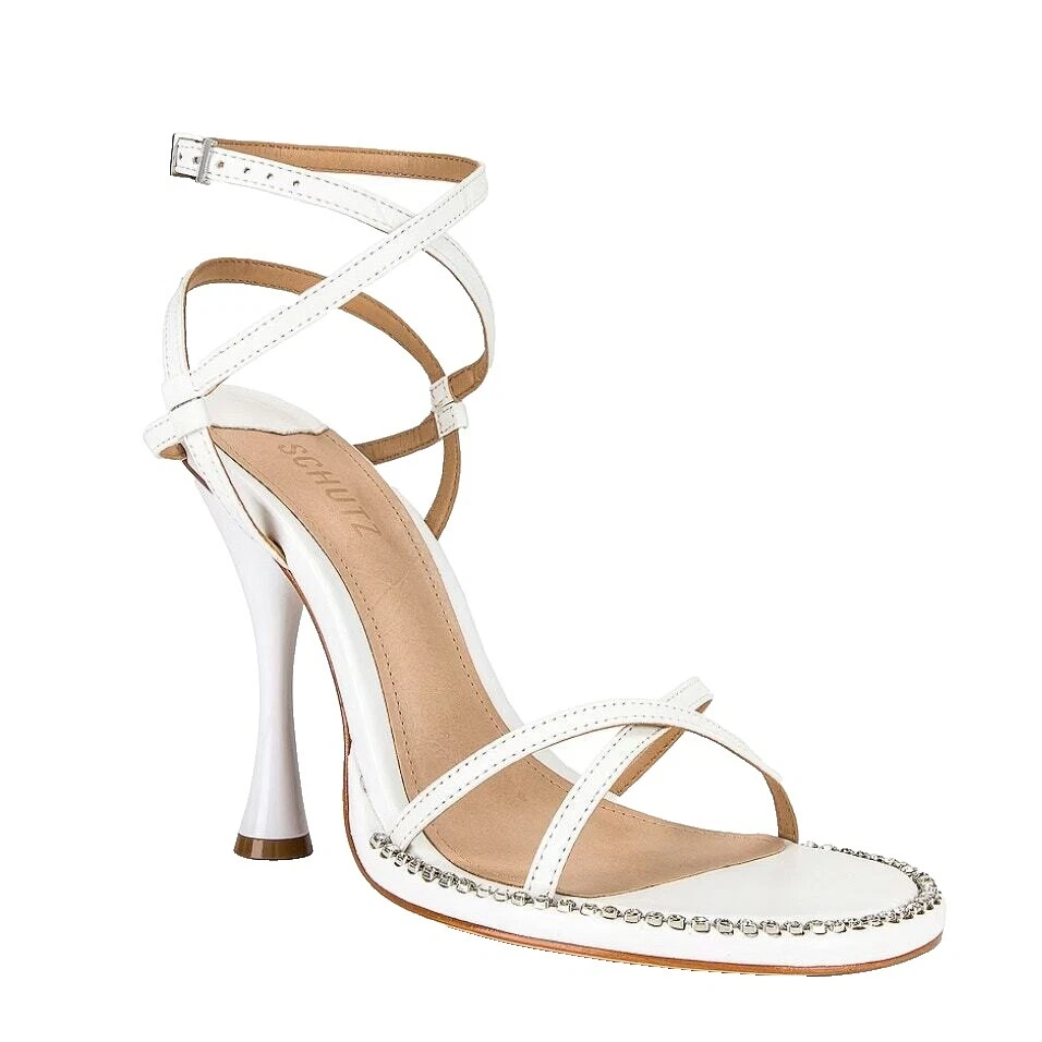 White Strappy Heels for Women