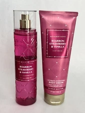 BATH & BODY WORKS Fragrance 2p. Gift Set Bourbon Strawberry And Vanilla