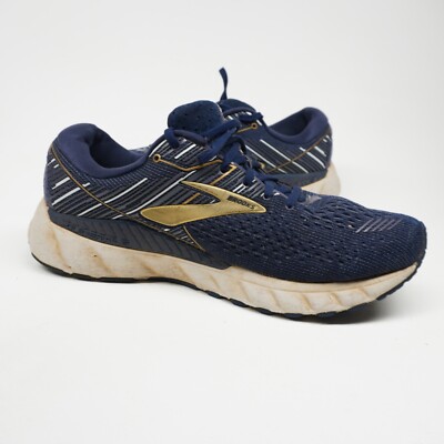 Brooks Adrenaline GTS‎ 19 Men\'s Blue Gold Athletic Running Shoes Brooks Adrenaline GTS 19 Shoes Mens Size 10.5 Navy Gold  main image 2