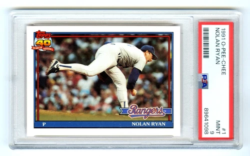 NOLAN RYAN (POP 71) 1991 O-PEE-CHEE OPC PSA-9 MINT GRADED MLB CARD #1 (NEW CASE)