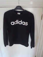 Boys Black Adidas Sweatshirt - Size Medium - See Details for Measurements