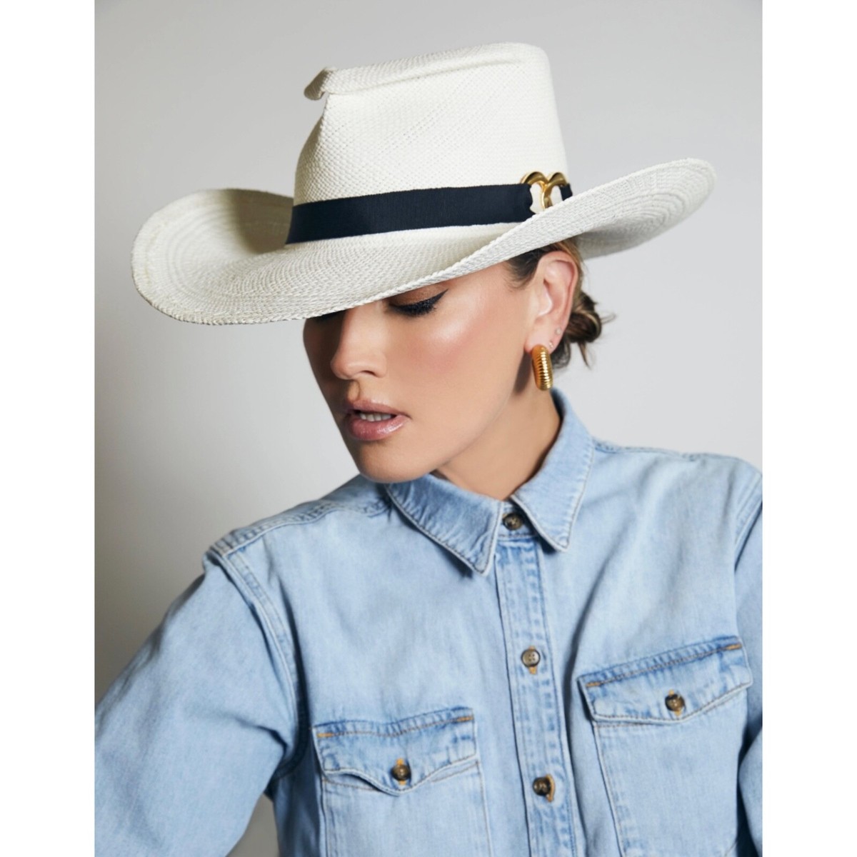 NEW Gladys Tamez Millinery Straw Hat, MEDIUM ATELIER HAT. Available in grey and cream. Online & in store! main image 3