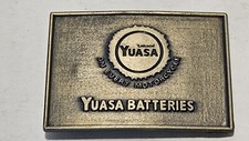 Vintage Yuasa Motorcycle Batteries Brass Belt Buckle