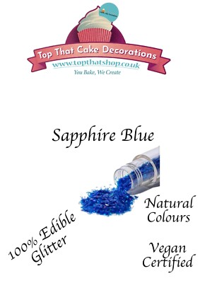 Magic Sparkles Saphir Blau 100% Essbar Glitzer Sparkles für Tortendekoration 2g