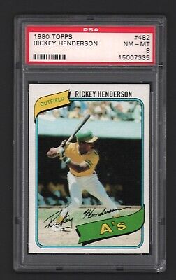 Rickey Henderson A's HOF 1980 Topps #482 Rookie Card Rc PSA Rickey Henderson A's HOF 1980 Topps #482 Rookie Card Rc PSA