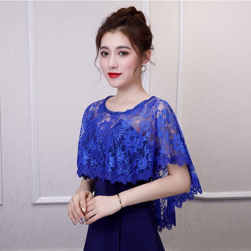 1x Elegant Lace Shrug Shawl Cape Crop Bolero for Evening Dress Women Ladies - Picture 10 of 35