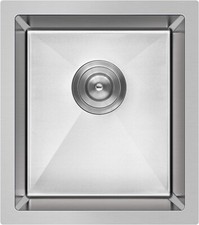 15"x17"x 8" Stainless Steel Undermount Single Bowl Sink Small Kitchen Sink Bar