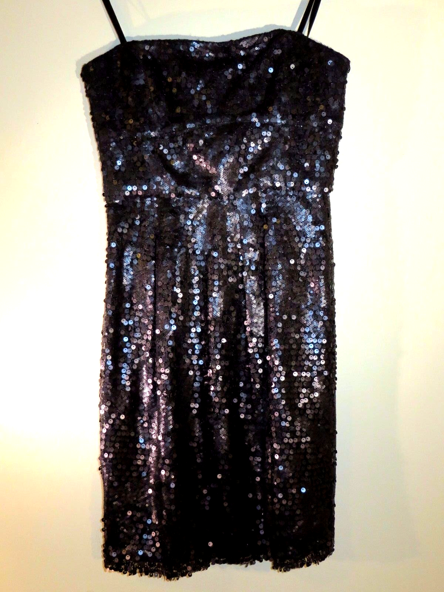 SALE!【BCBG MAXAZRIA】シルクレースブラックドレス BCBG Max Azria Fabulous Black Sequin Carole Tube Dress Size