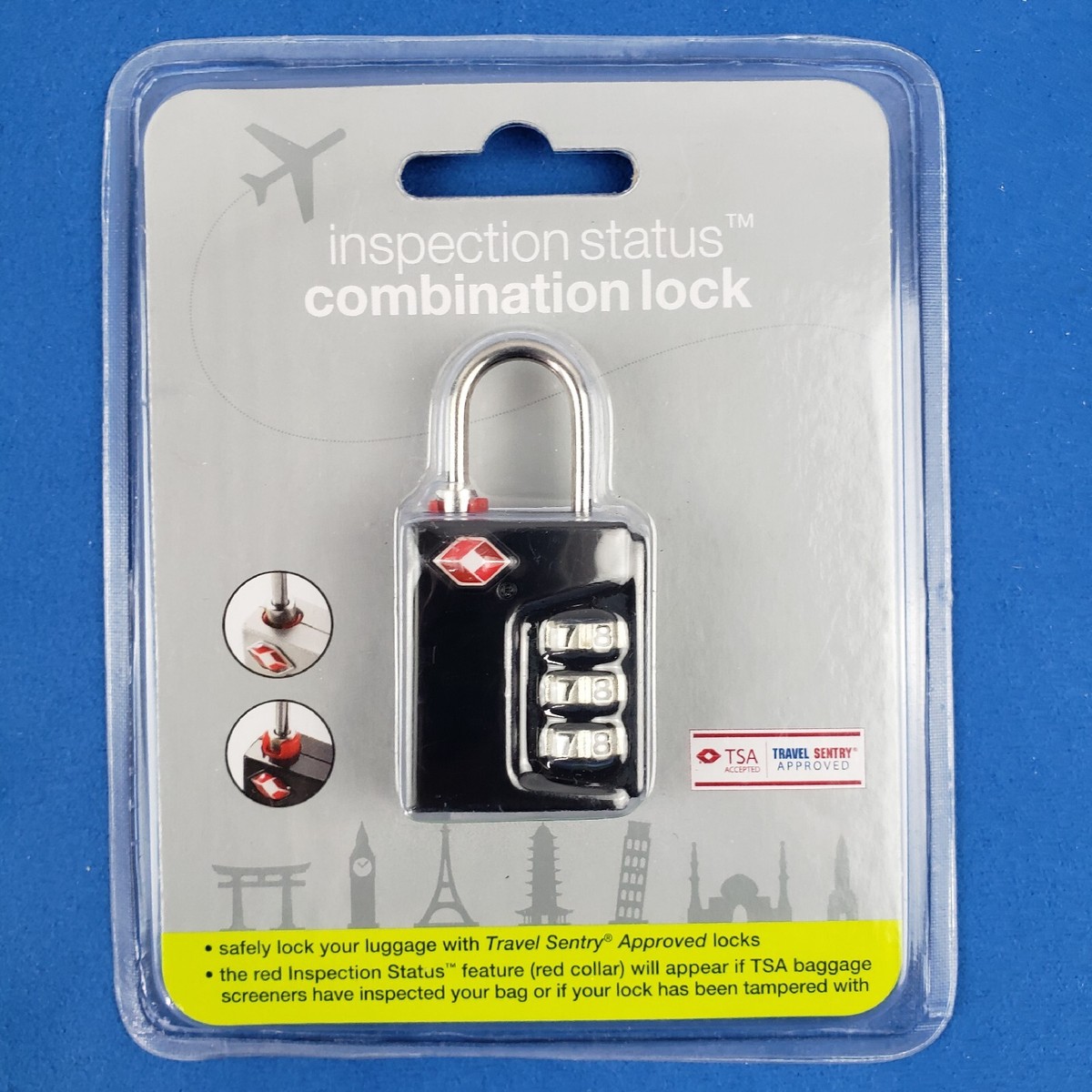 CVS TSA INSPECTION STATUS COMBINATION LOCK, Black Sealed | eBay