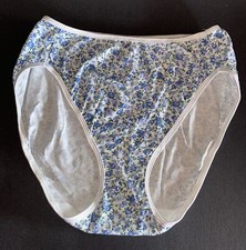 Vanity Fair Y2K 18-320 7 L Floral Cotton Vintage Hi-Cut Bikini Underwear Panties