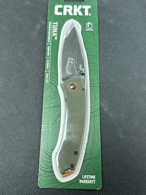 CRKT TUNA POCKET FOLDING KNIFE - DROP POINT, FINE EDGE BY LUCAS BURNLEY **NEW**