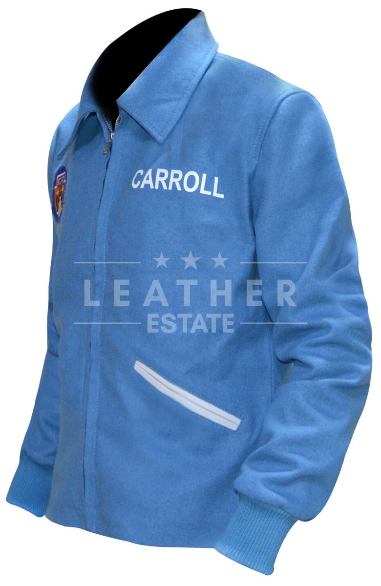 Matt Damon Ford v Ferrari Carroll Shelby Blue Wool Jacket - Main Image