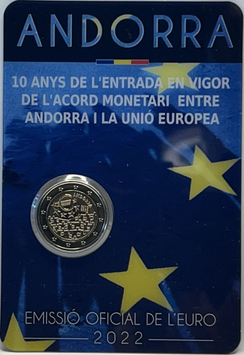 Andorra 2022 #2 2 Euro Sondermünze "10 Jahre Inkrafttreten der Währungsverein... - Bild 1 von 1