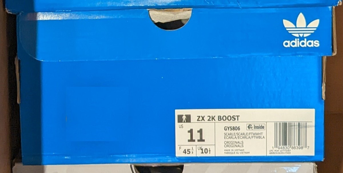 adidas ZX 2K Boost Scarlet Red White Gum Gold GY5806 Men's