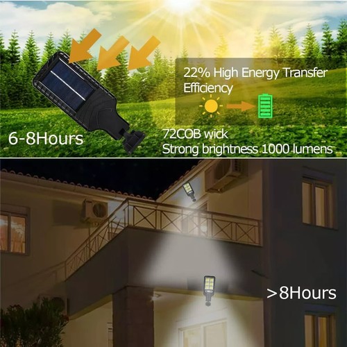 9000W LED Solar Flood Light Motion Sensor Security Wall Yard Street Outdoor Lamp - Picture 7 of 15