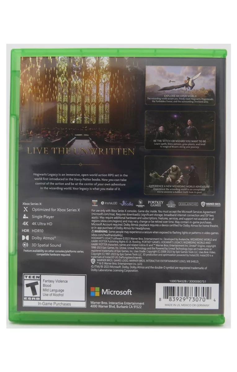 Warner Bros' Hogwarts Legacy - Xbox Series X 883929730704