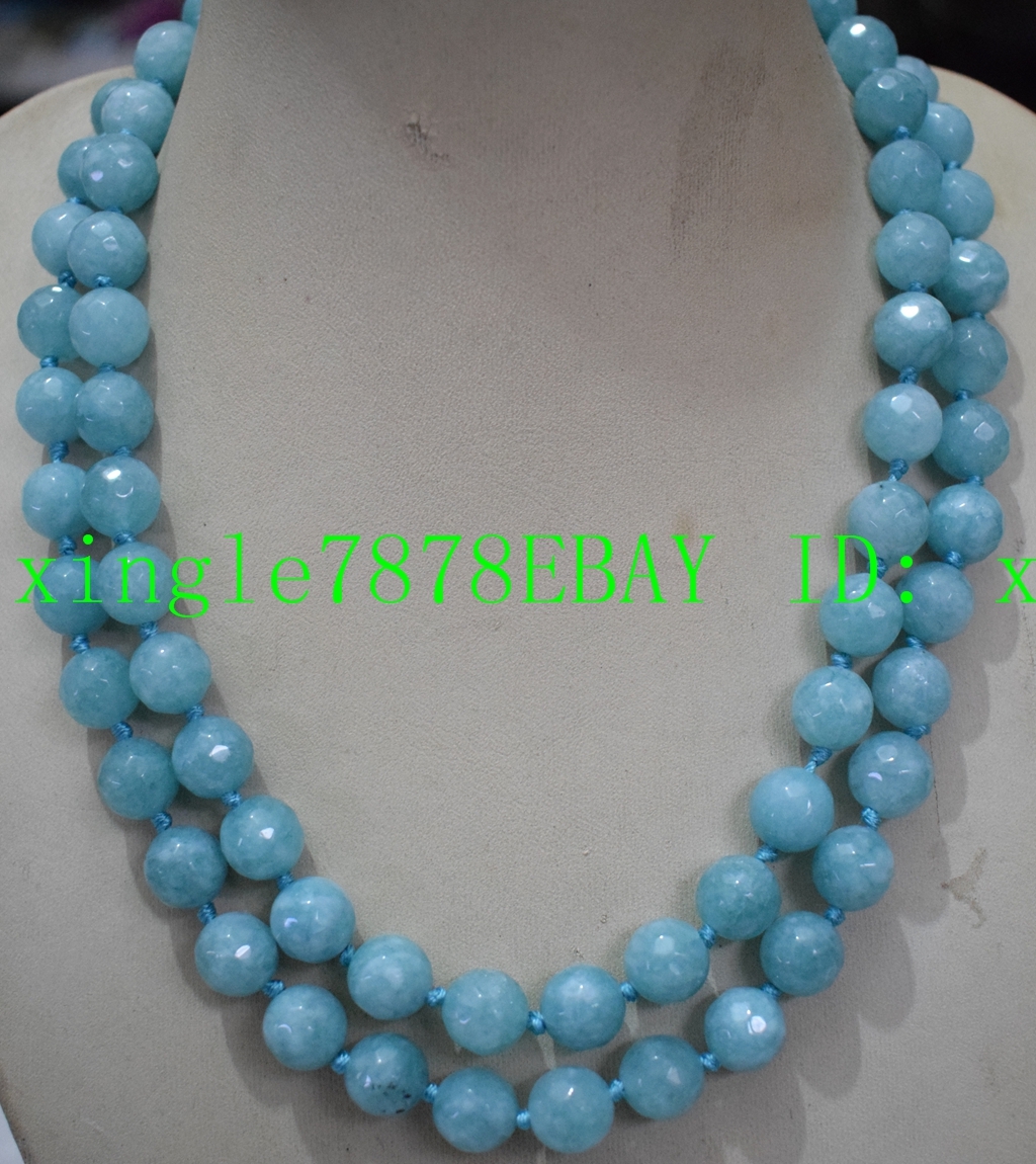 Natural 6/8/10/12/14mm Blue Aquamarine Round Gemstone Beads