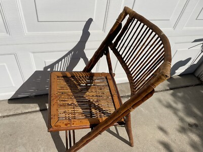 Schildkrte Bambus Klappstuhl Vintage Mittelhoch Jahrhundert Deck Terrasse  Holz | eBay