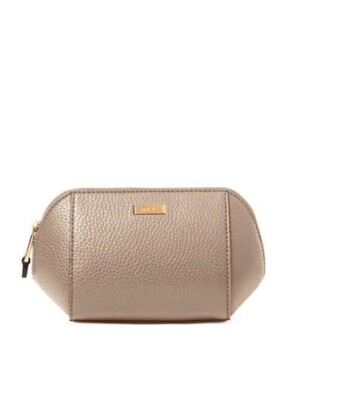 Ralph Lauren Women's Gold Carlisle Leather Cosmetic Case