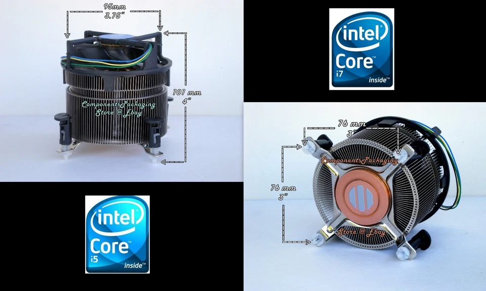 Core i5 130W High Performance CPU Cooler Heatsink For Socket LGA115X CPU 4" Tall - Image 2 of 4