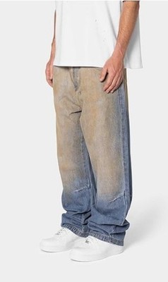 MNML Men's Ultra Baggy Not Washed Barn Vintage Denim Blue -Size 34