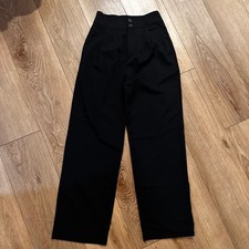 Halara Black High Waisted Wide Leg Pleated Trousers Pants Womens XS Regular