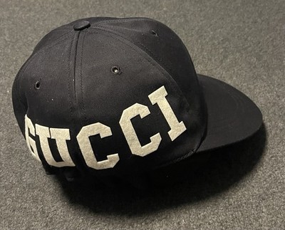GUCCI Black Unisex 25 baseball Cap - size Med - Elastic Back - Made in Italy