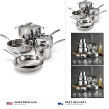 Tramontina Signature Tri-Ply Clad Stainless Steel 9-Pc Pots and Pans Set