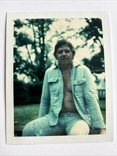 VINTAGE MEN MALE UNIFORM WORK/ LEISURE COLOR POLAROID PHOTO