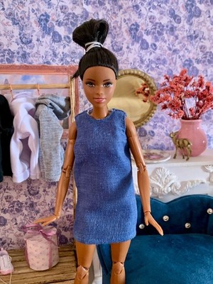 Handmade Blue Boho Dress for Barbie or Poppy Parker. Summer Clothes for Barbie