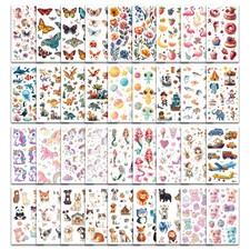 350 Mixed Temporary Tattoos Stickers Set Kids Gift Party Favors 37 Sheets ...