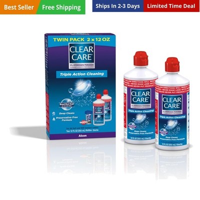 Cleaning & Disinfecting Contact Lens Solution, 12 fl oz, Twin Pack, For Soft ...
