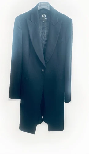 Alexander Mcqueen cappotto da pranzo elegante in lana nero IT 38 UK 8