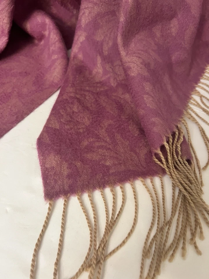 Bufanda suave 100 % cachemir chal envolvente 74x40 púrpura cachemir flecos Foto 3 de 4