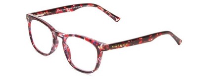 Prive Revaux Show Off Women Round Reading Glasses Rose Red Tortoise Crystal 49mm