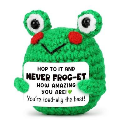Funny Frog Crochet, Cute Positive Crochet with Encouragement Cards, Inspirati...