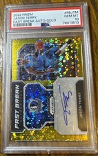 Jason Terry Gold Disco Auto 08/10 - 2022-23 Prizm Fast Break  PSA 10 GM  Pop 1